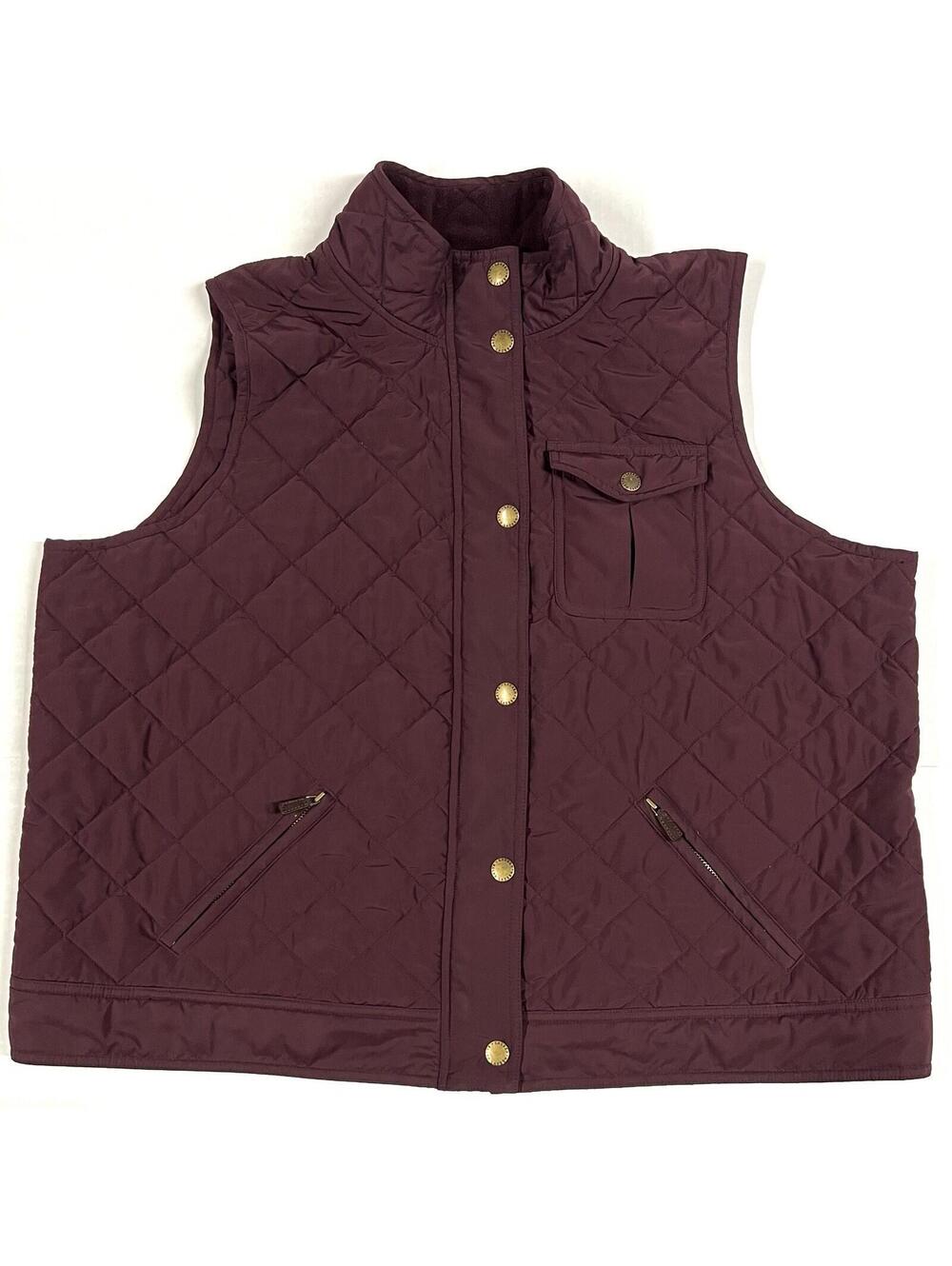 Ralph Lauren Polo Burgundy Quilted Vest Coat Jacket Women’s Size 2X